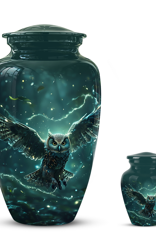 Flying Owl Cremation Urn - Night Owl Burial Urns For Human Ashes