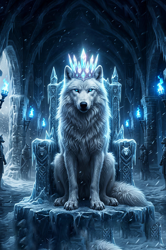 Ice Throne Wolf King Urn for Ashes | Personalized Urn Memorial