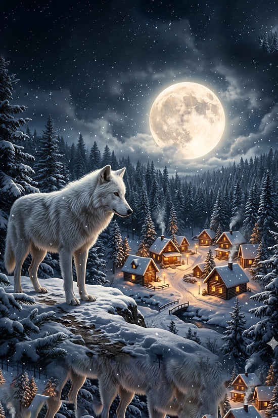 Moonlit Wolf Urn for Ashes - Custom Memorial Urn For Human Ashes