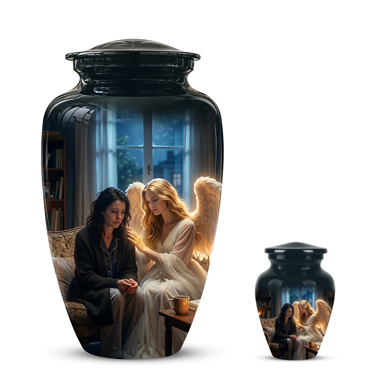 Black Angel Burial Urns - Personalized Memorial Urns For Mother Ashes