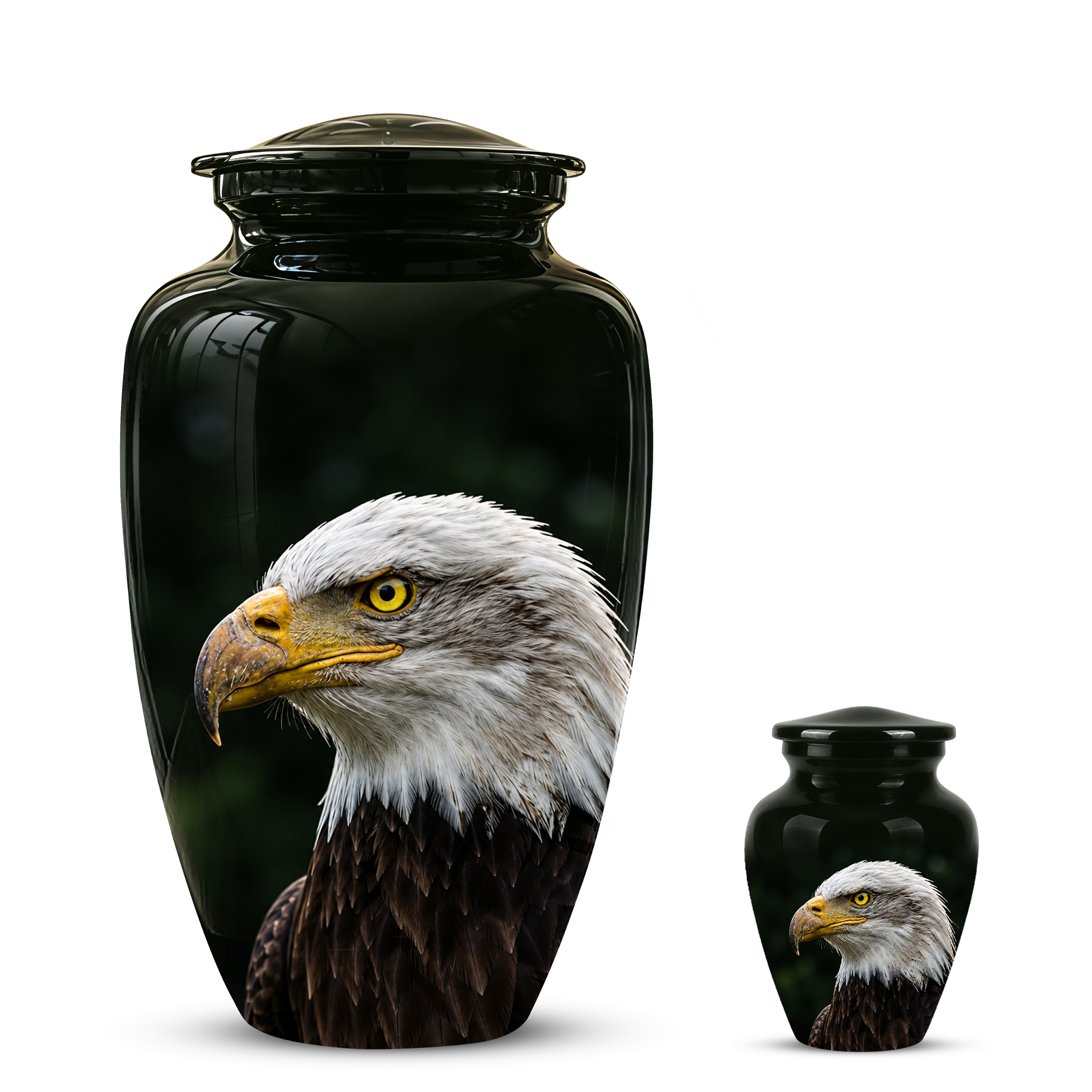 Patriotic Eagle Cremation Urn - Black Memorial Father Urns For Ashes